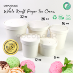 White Kraft Paper Ice Cream + Pulp LID