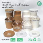 Brown/White Kraft Paper Soup + Dome PET Lid