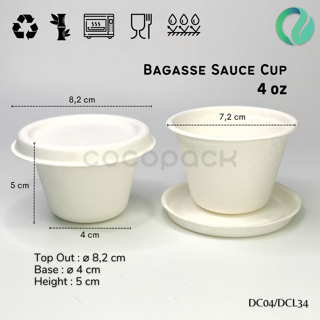 Bagasse Portion Sauce Cup 4 oz - Gambar 6