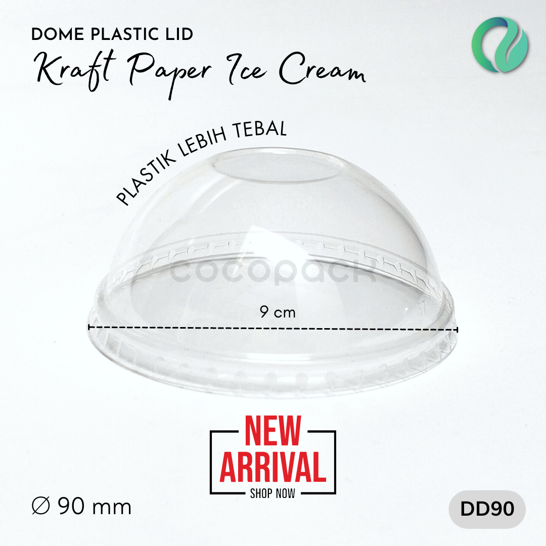 Brown/White Kraft Paper Soup + Dome PET Lid - Gambar 3