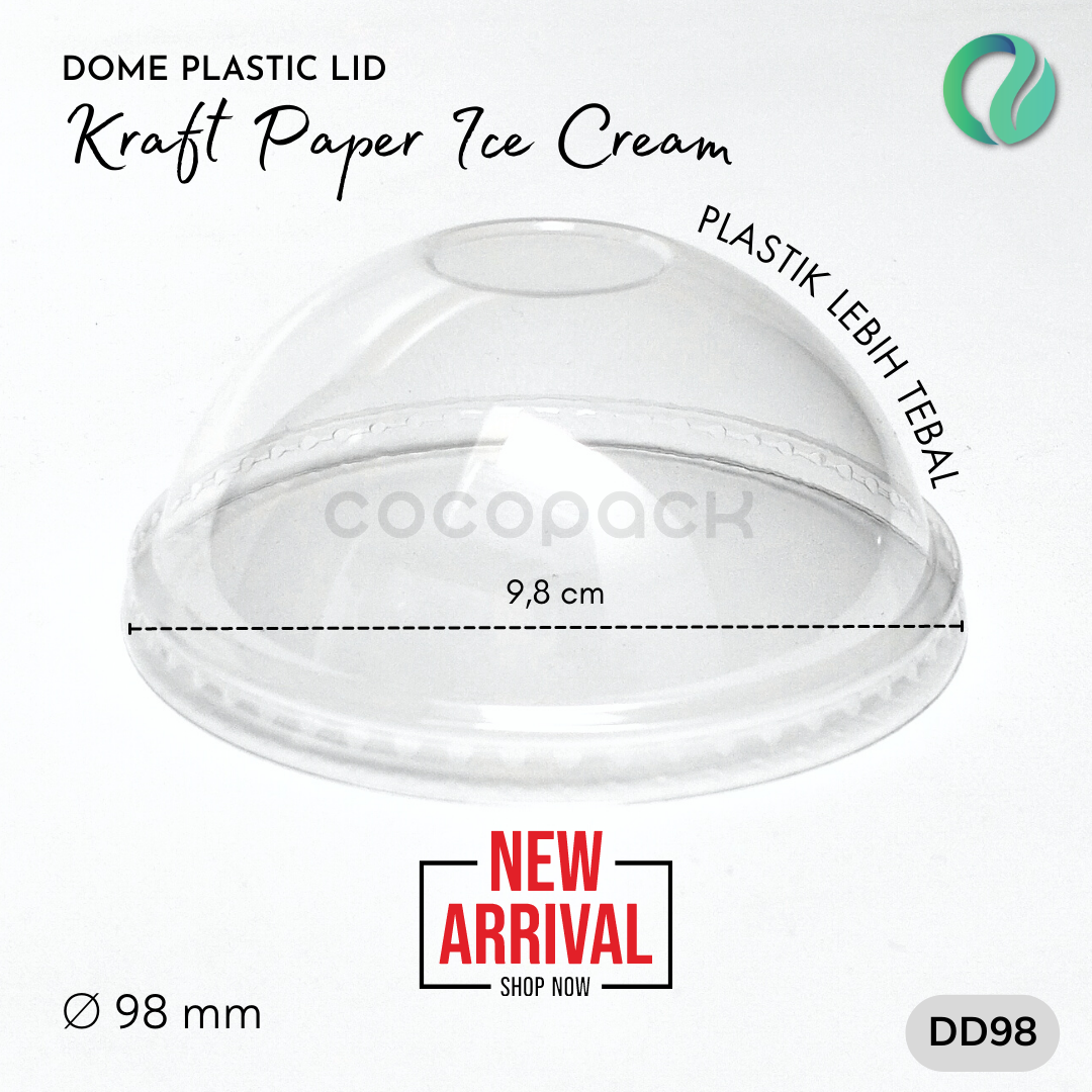 Brown/White Kraft Paper Soup + Dome PET Lid - Gambar 4
