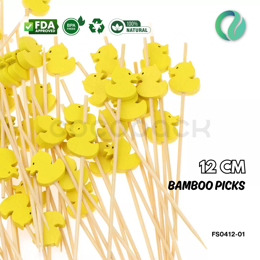 Decorative Festive Bamboo Picks 12cm - Gambar 2