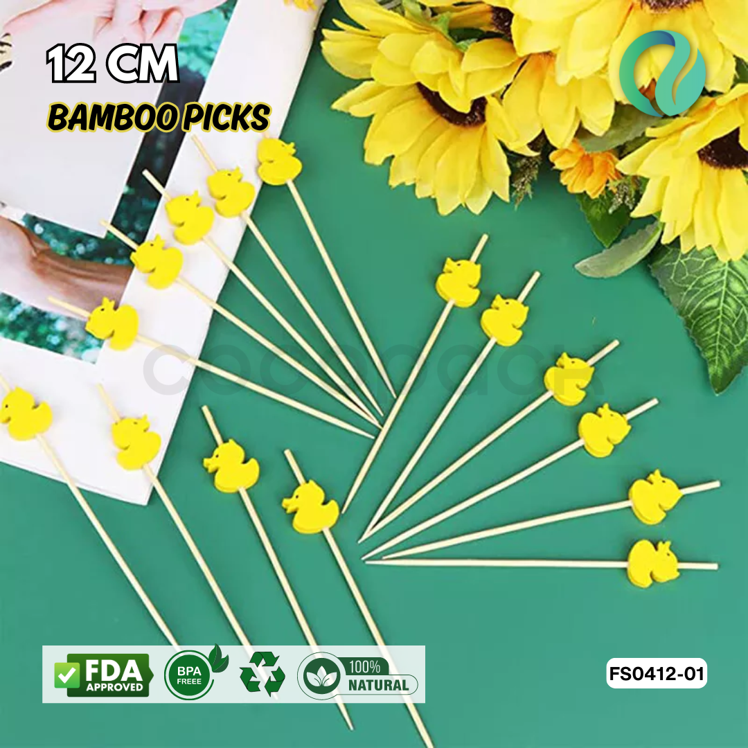 Decorative Festive Bamboo Picks 12cm - Gambar 4