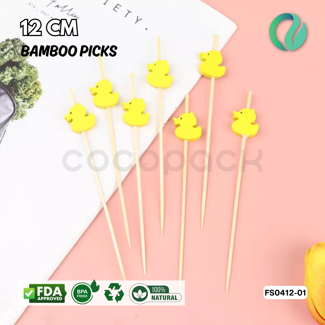 Decorative Festive Bamboo Picks 12cm - Gambar 5