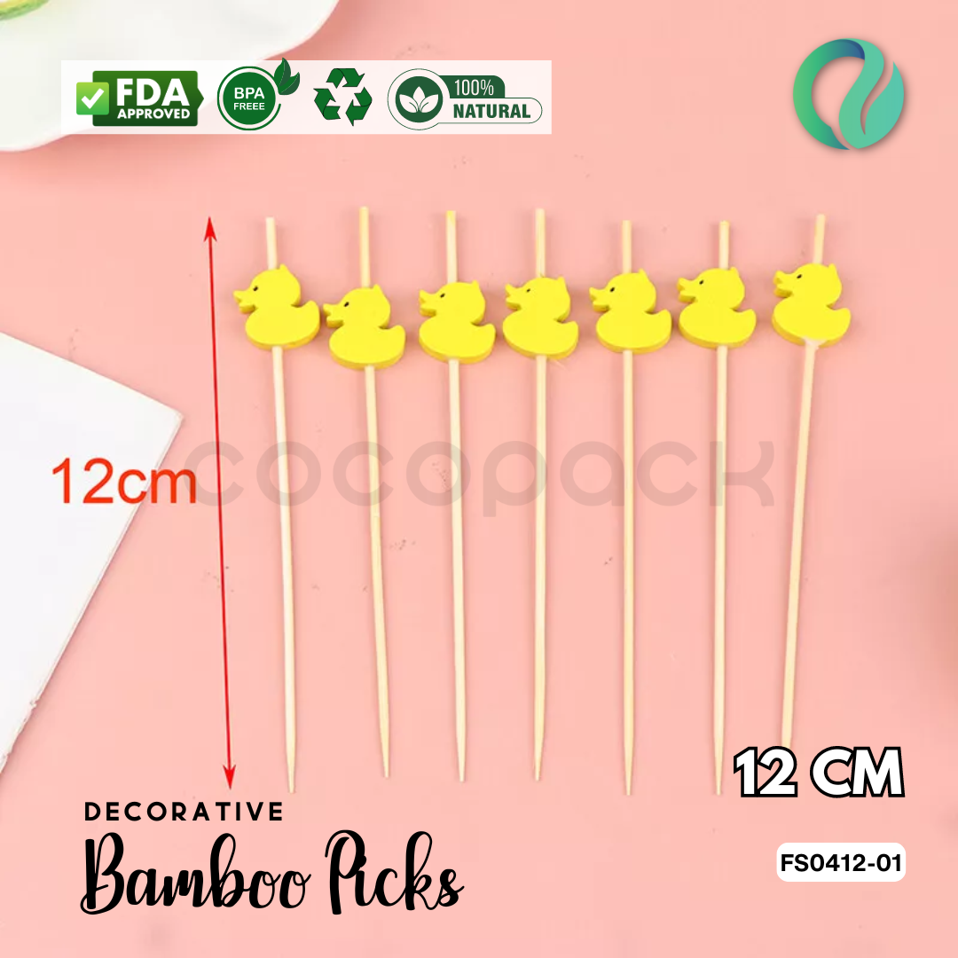 Decorative Festive Bamboo Picks 12cm - Gambar 8