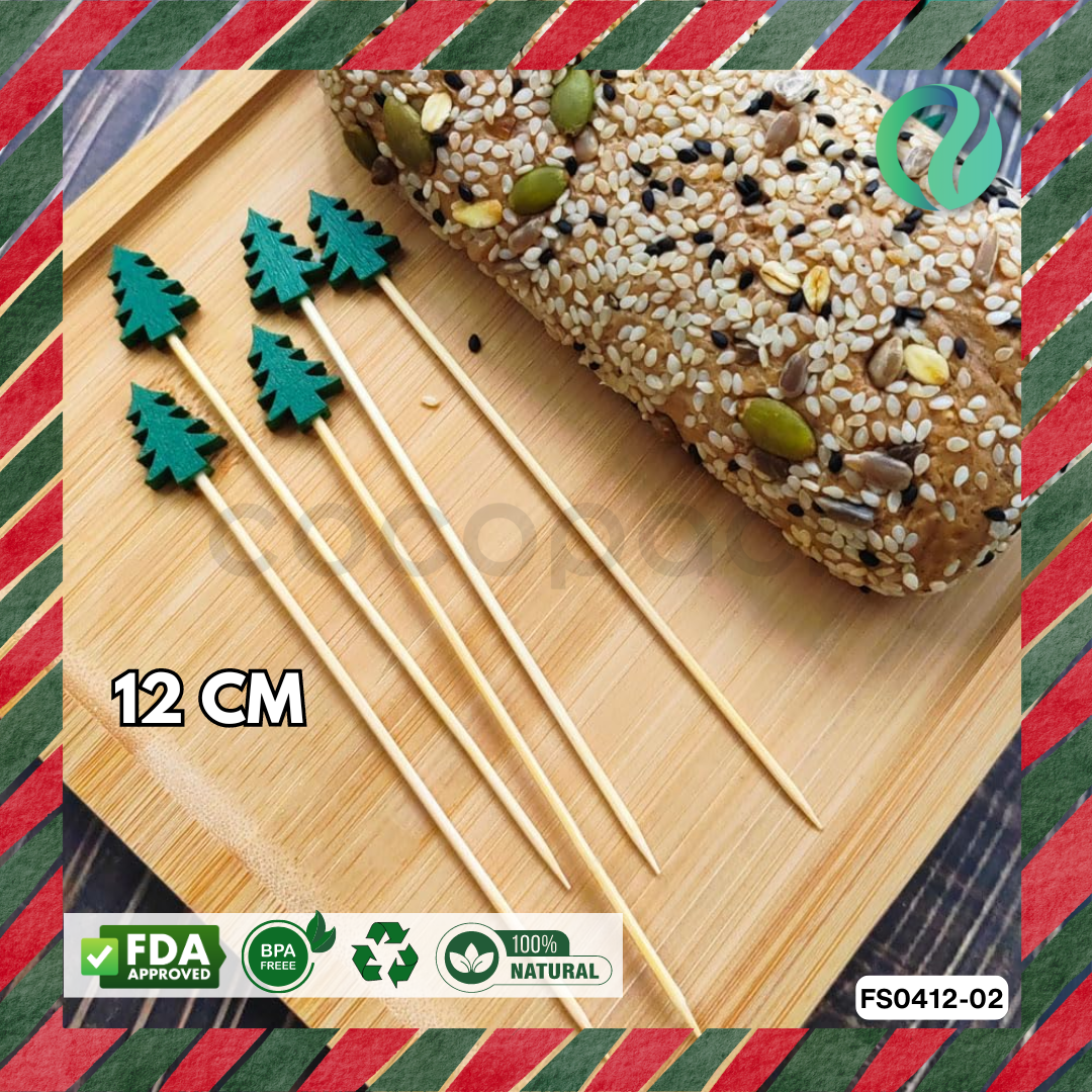 Decorative Christmas Bamboo Picks 12cm - Gambar 2