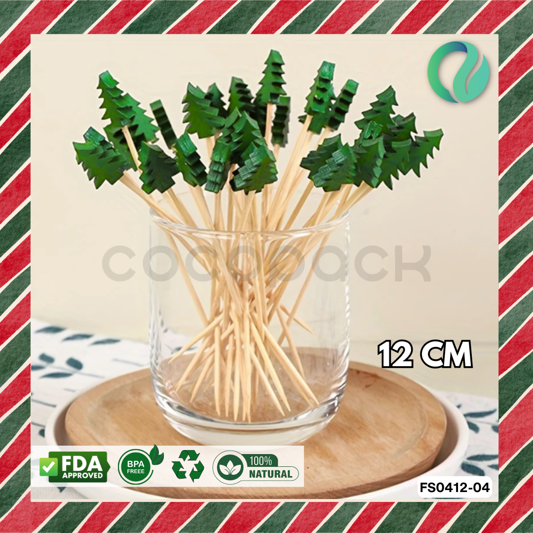 Decorative Christmas Bamboo Picks 12cm - Gambar 5