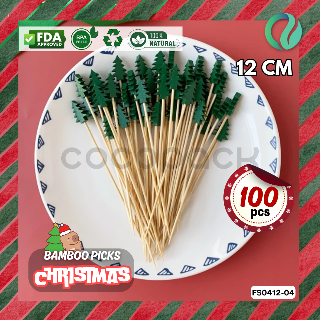 Decorative Christmas Bamboo Picks 12cm - Gambar 6