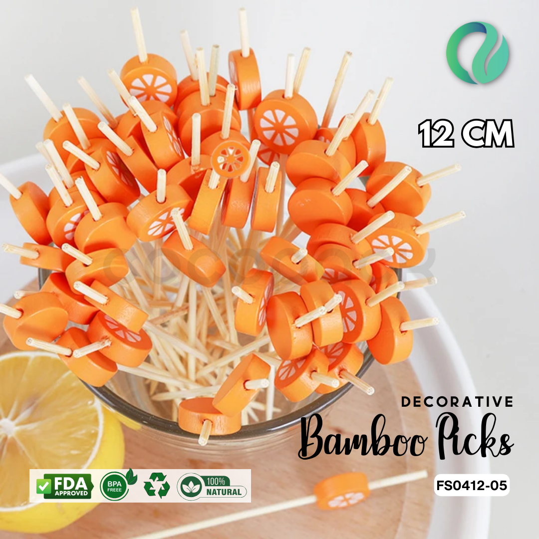 Decorative Hawaii Aloha Bamboo Picks 12cm - Gambar 2