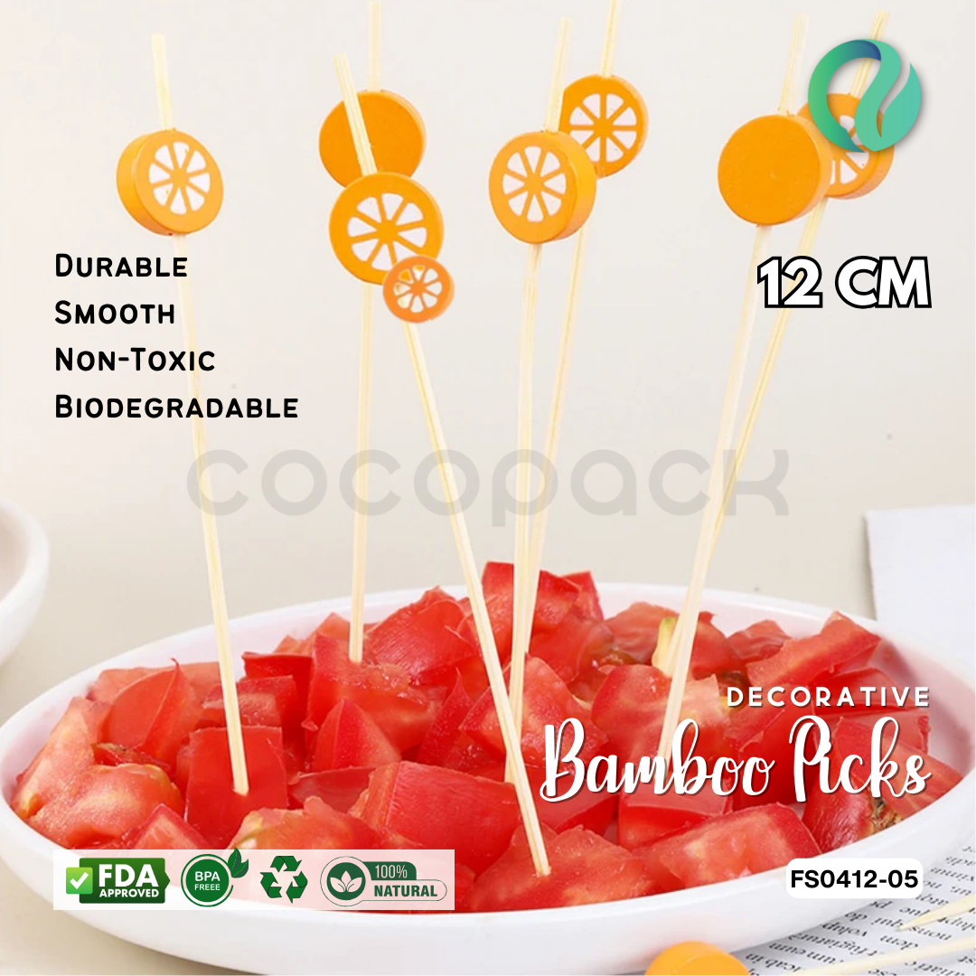 Decorative Hawaii Aloha Bamboo Picks 12cm - Gambar 3