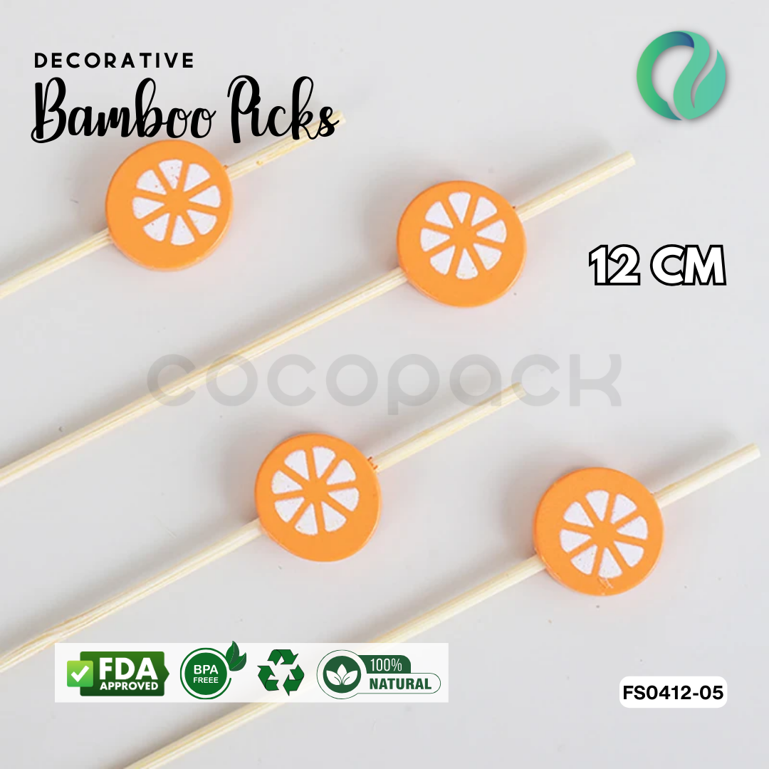 Decorative Hawaii Aloha Bamboo Picks 12cm - Gambar 5
