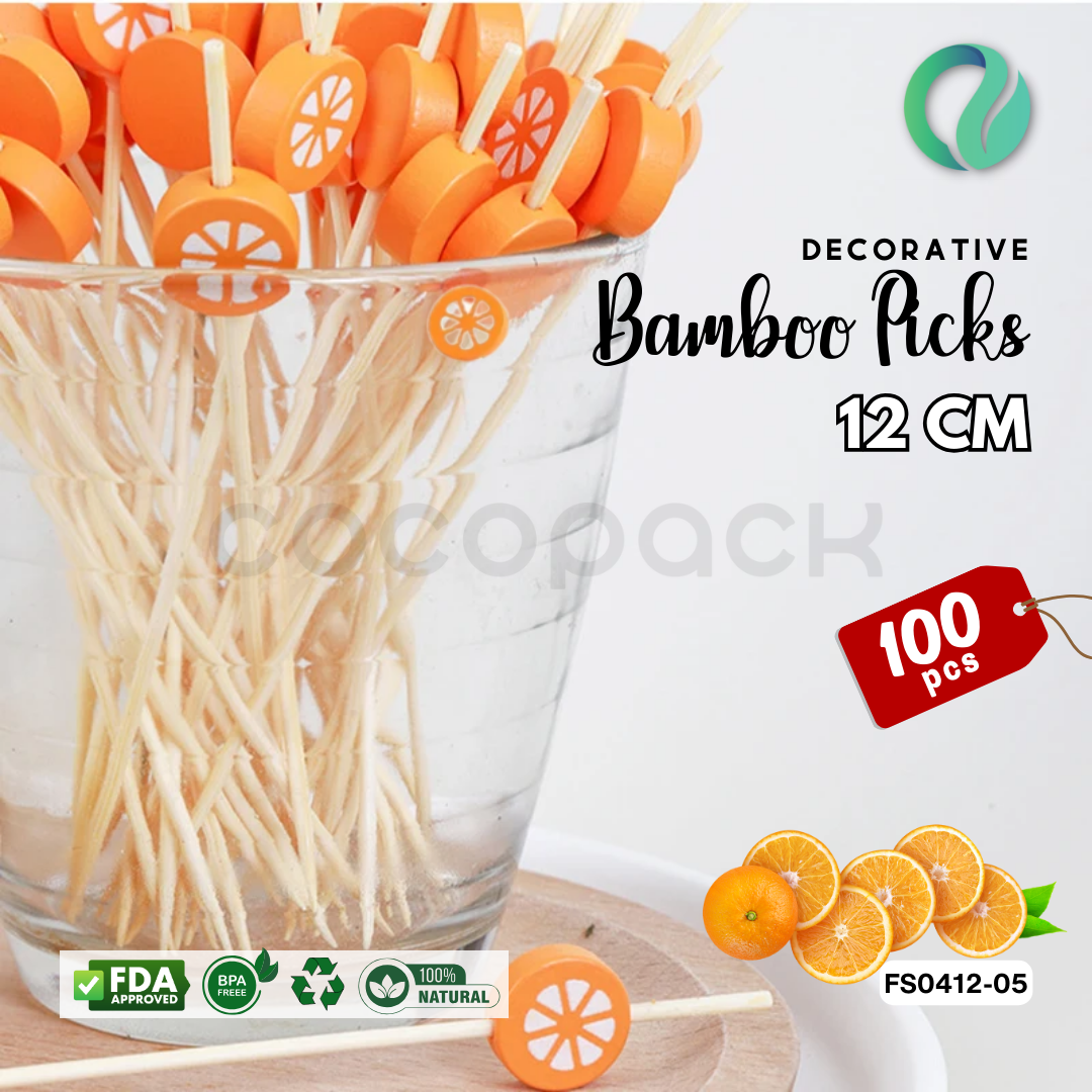 Decorative Hawaii Aloha Bamboo Picks 12cm - Gambar 6