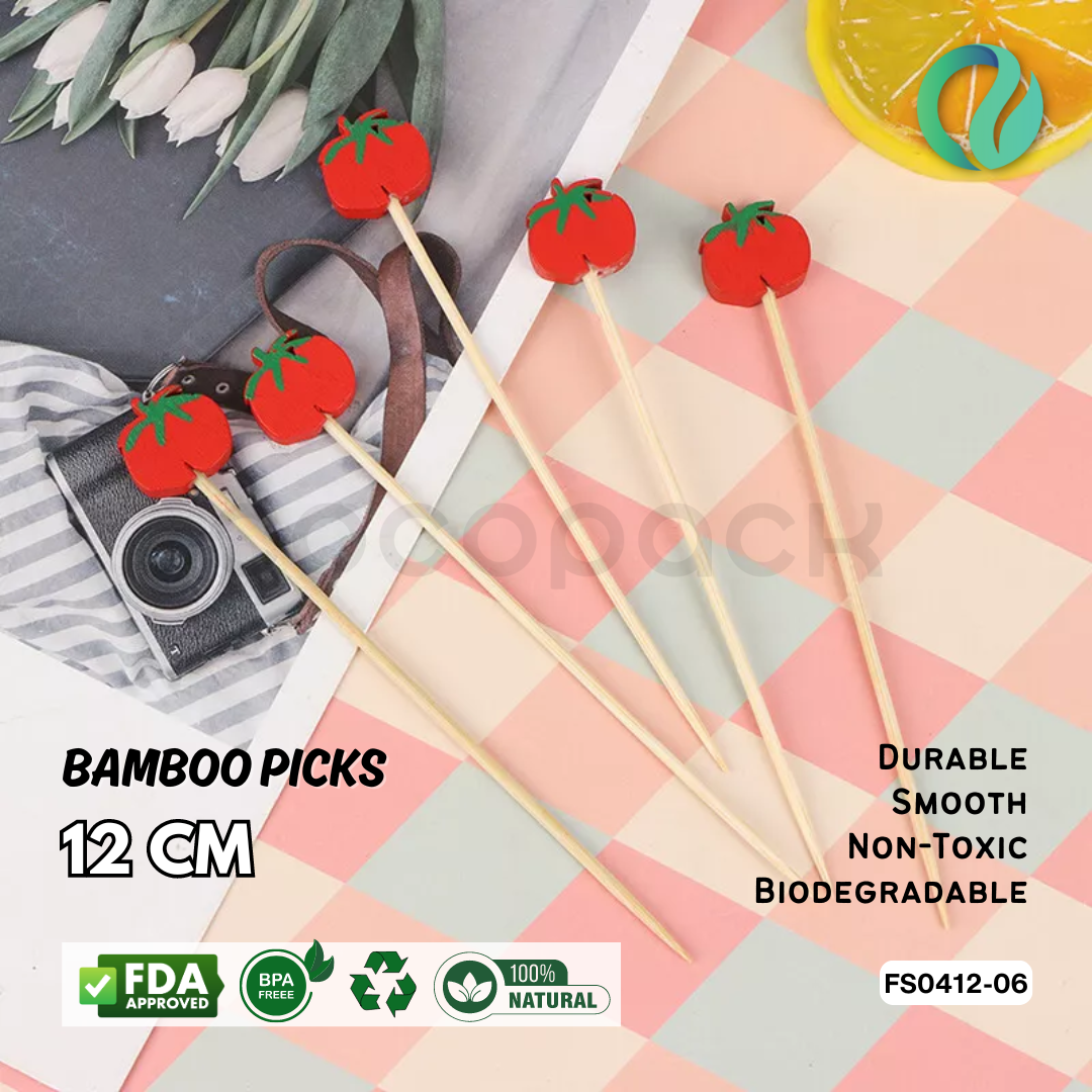 Decorative Festive Bamboo Picks 12cm - Gambar 12