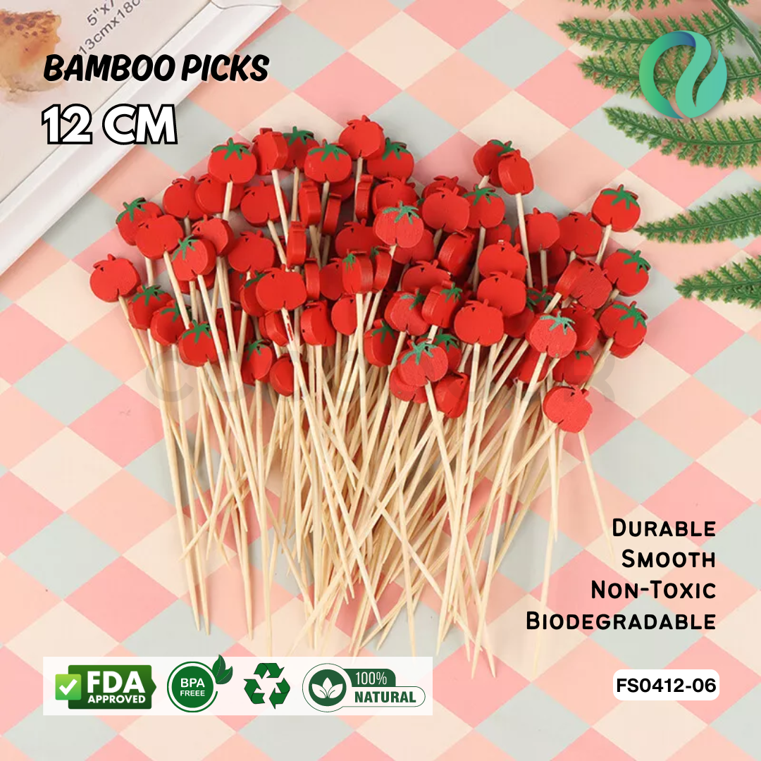 Decorative Festive Bamboo Picks 12cm - Gambar 13