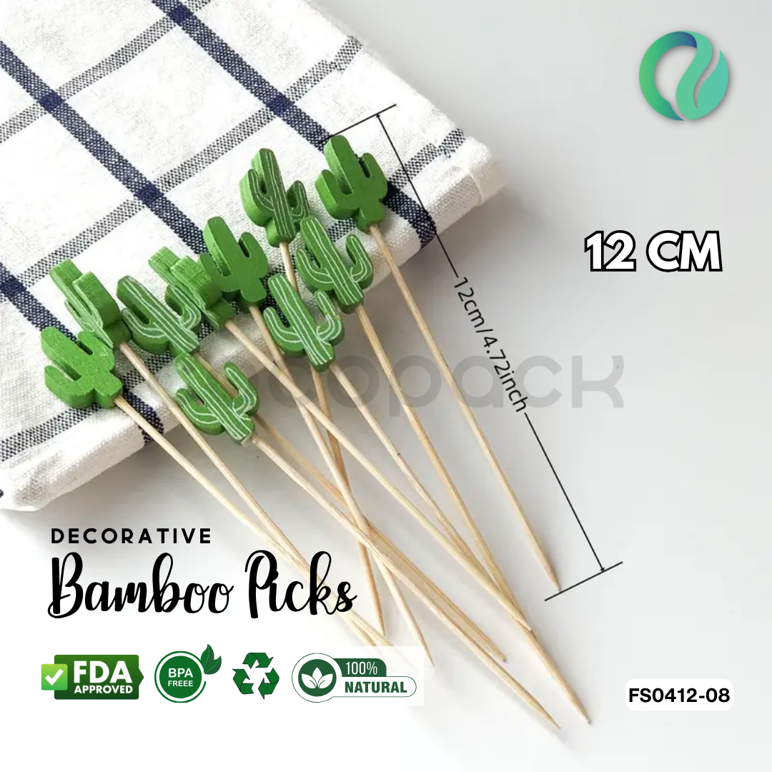 Decorative Hawaii Aloha Bamboo Picks 12cm - Gambar 8
