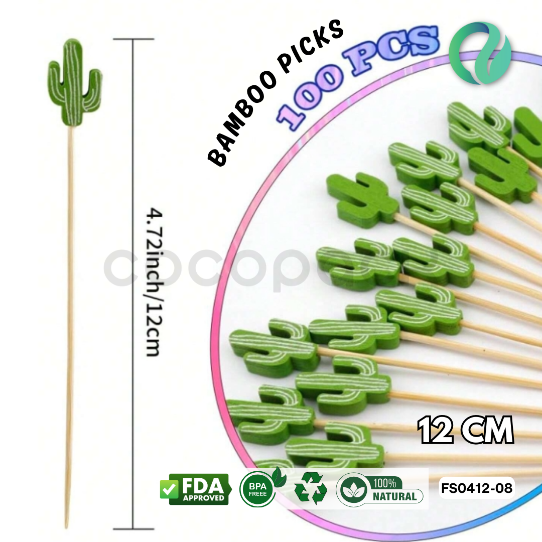Decorative Hawaii Aloha Bamboo Picks 12cm - Gambar 12