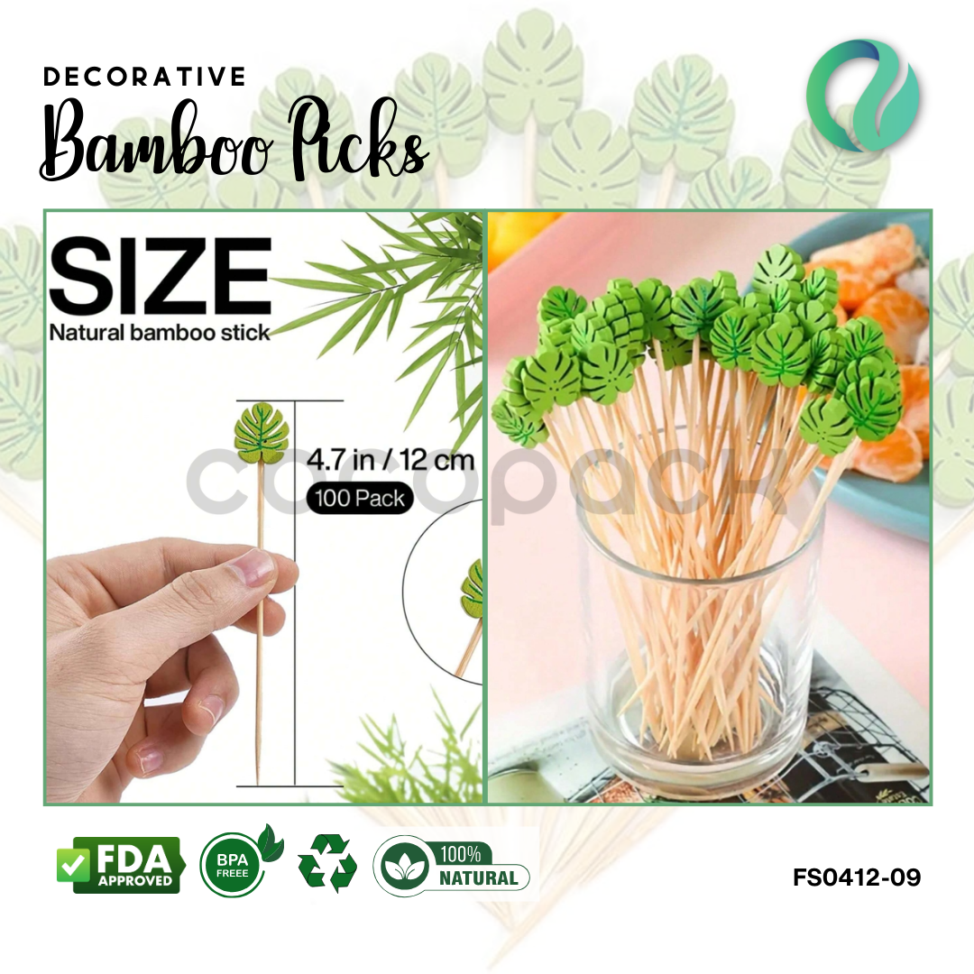 Decorative Hawaii Aloha Bamboo Picks 12cm - Gambar 14