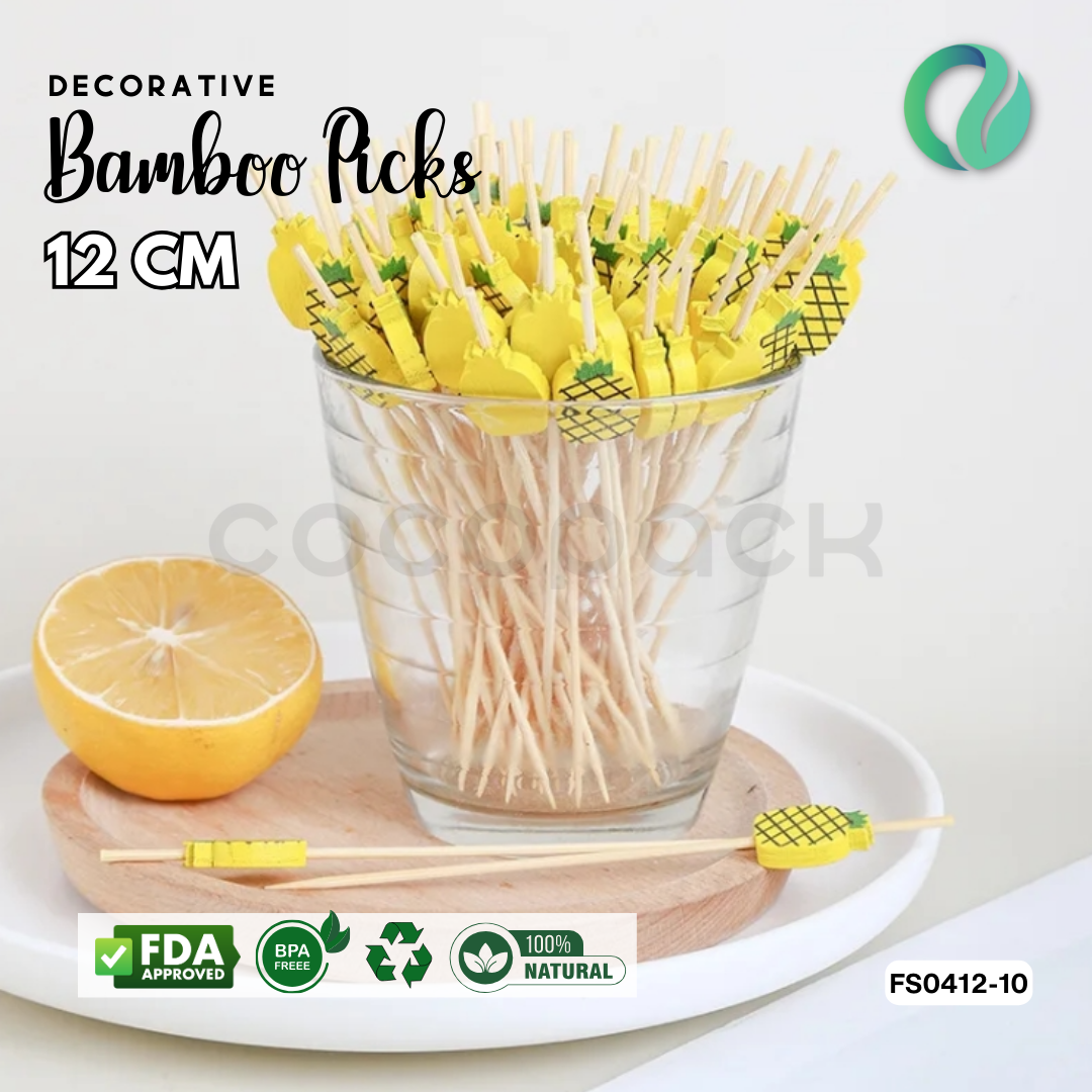 Decorative Hawaii Aloha Bamboo Picks 12cm - Gambar 21