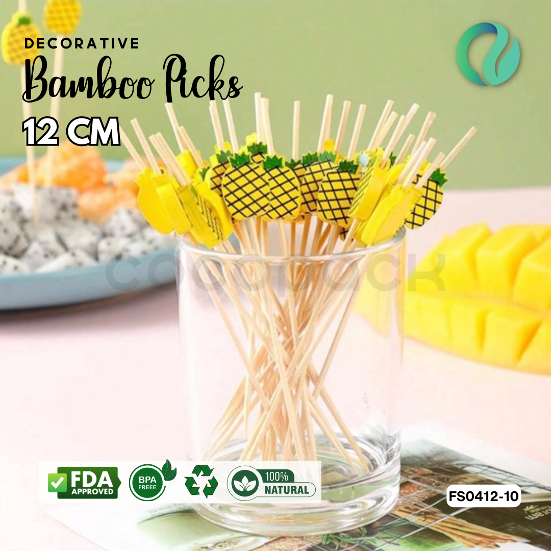 Decorative Hawaii Aloha Bamboo Picks 12cm - Gambar 22