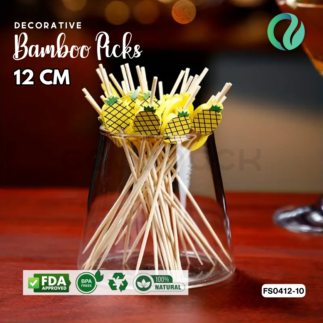 Decorative Hawaii Aloha Bamboo Picks 12cm - Gambar 23