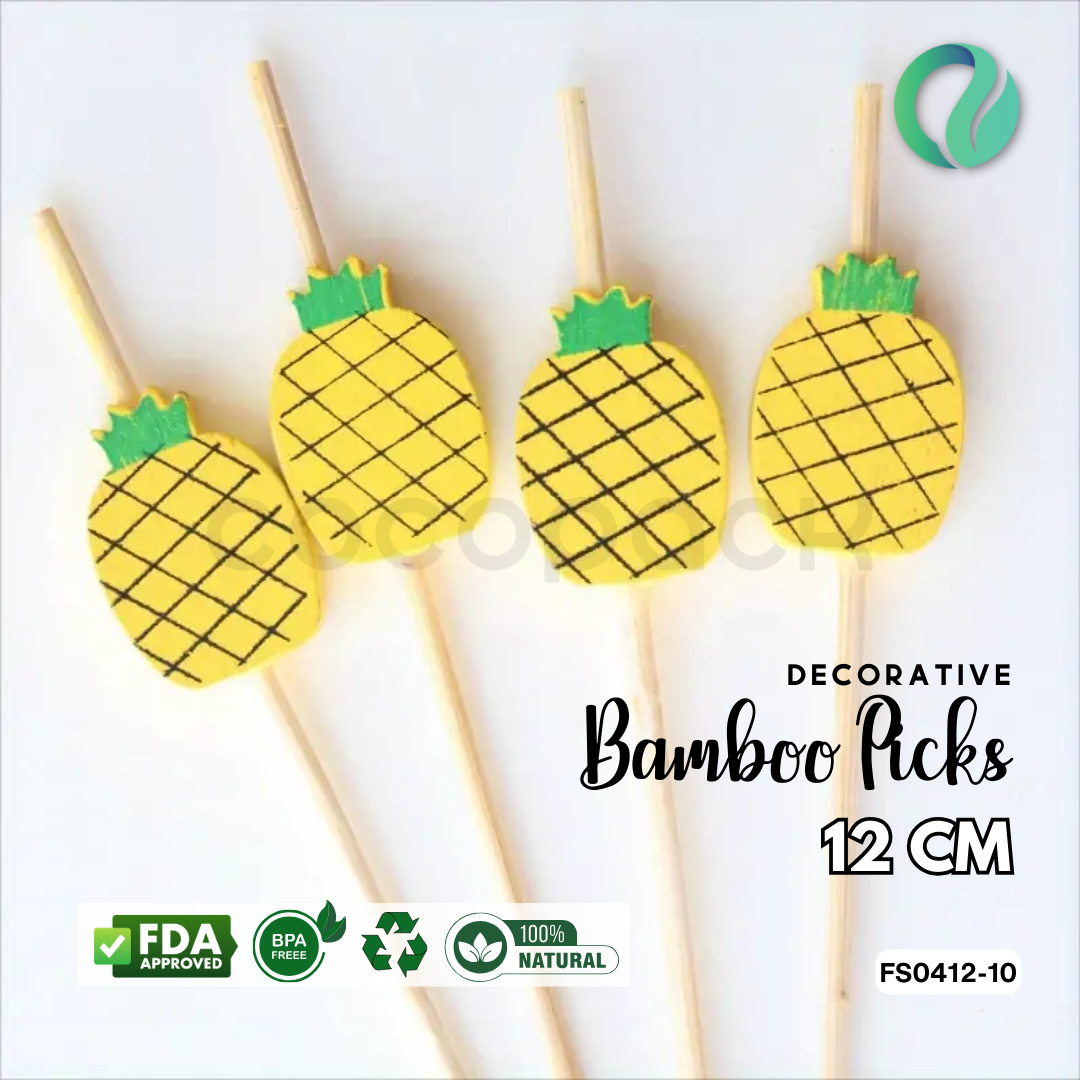 Decorative Hawaii Aloha Bamboo Picks 12cm - Gambar 24
