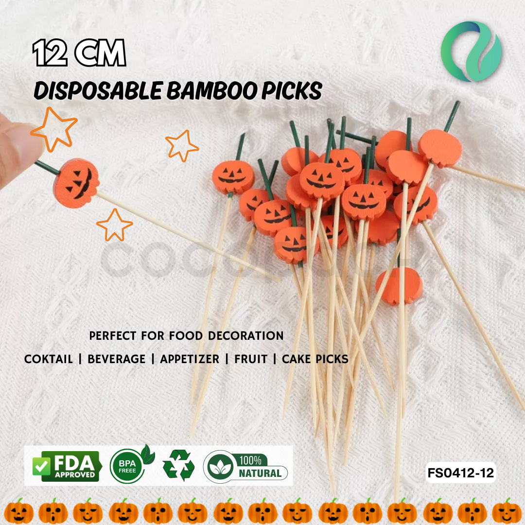 Decorative Halloween Bamboo Picks 12cm - Gambar 6