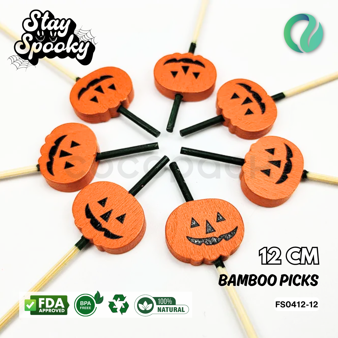 Decorative Halloween Bamboo Picks 12cm - Gambar 5