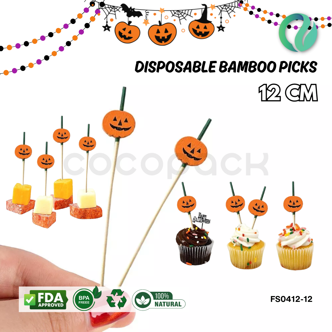 Decorative Halloween Bamboo Picks 12cm - Gambar 4