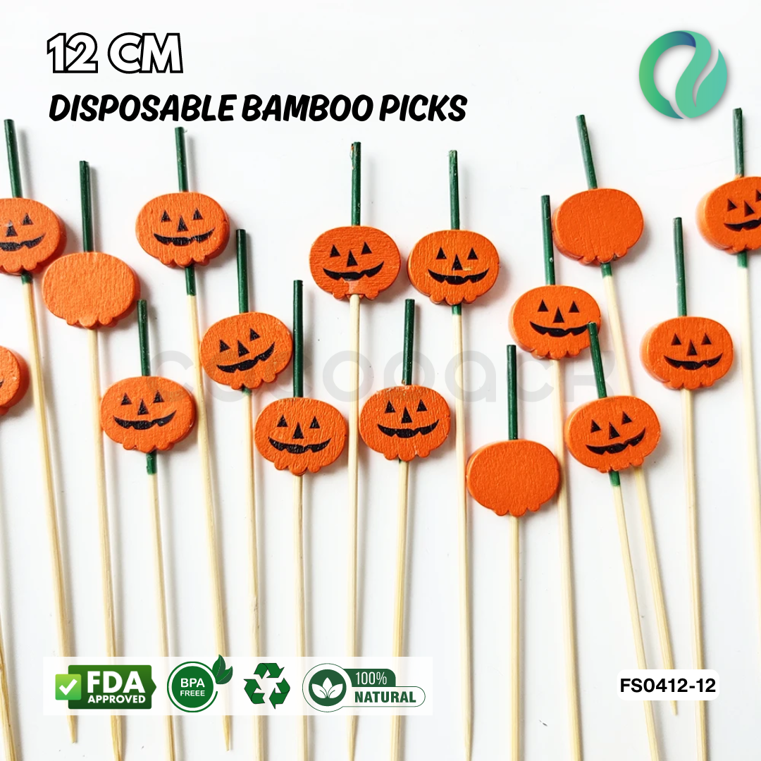 Decorative Halloween Bamboo Picks 12cm - Gambar 3