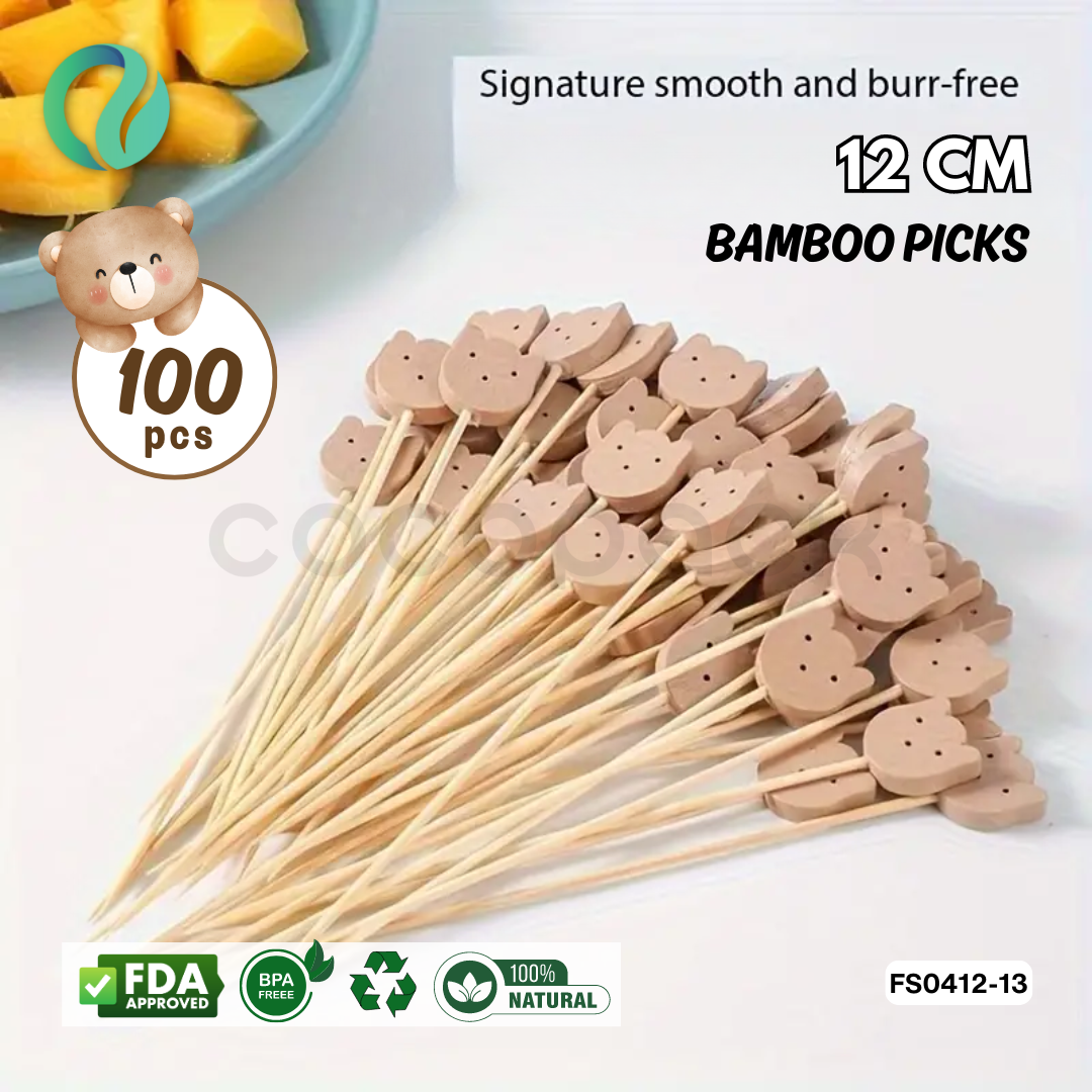 Decorative Festive Bamboo Picks 12cm