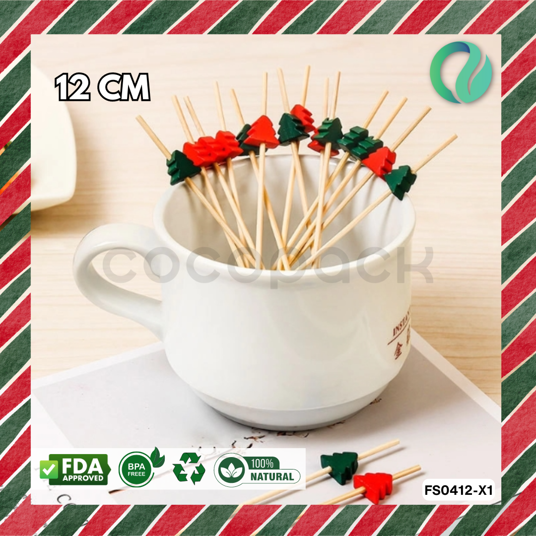 Decorative Christmas Bamboo Picks 12cm - Gambar 7