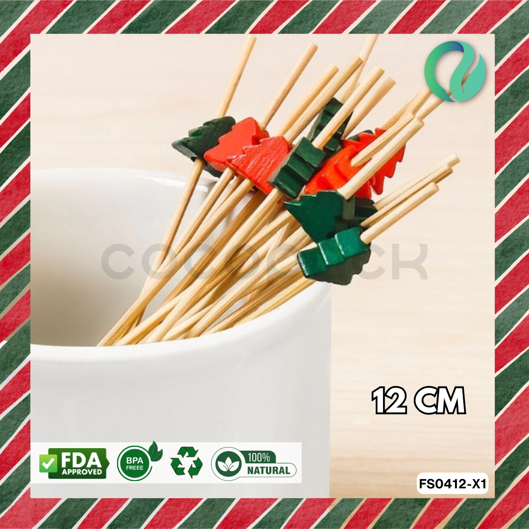Decorative Christmas Bamboo Picks 12cm - Gambar 8