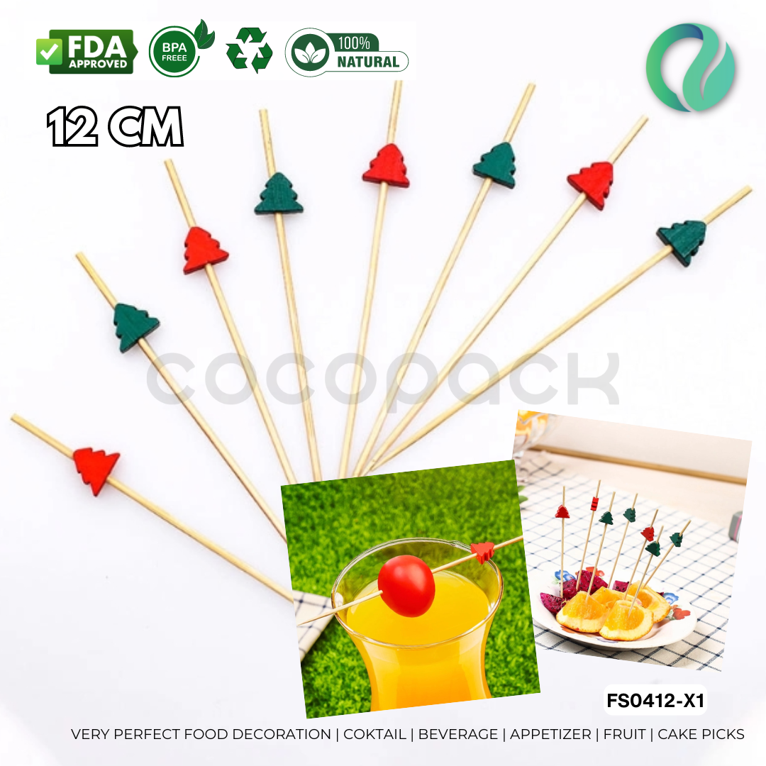 Decorative Christmas Bamboo Picks 12cm - Gambar 9