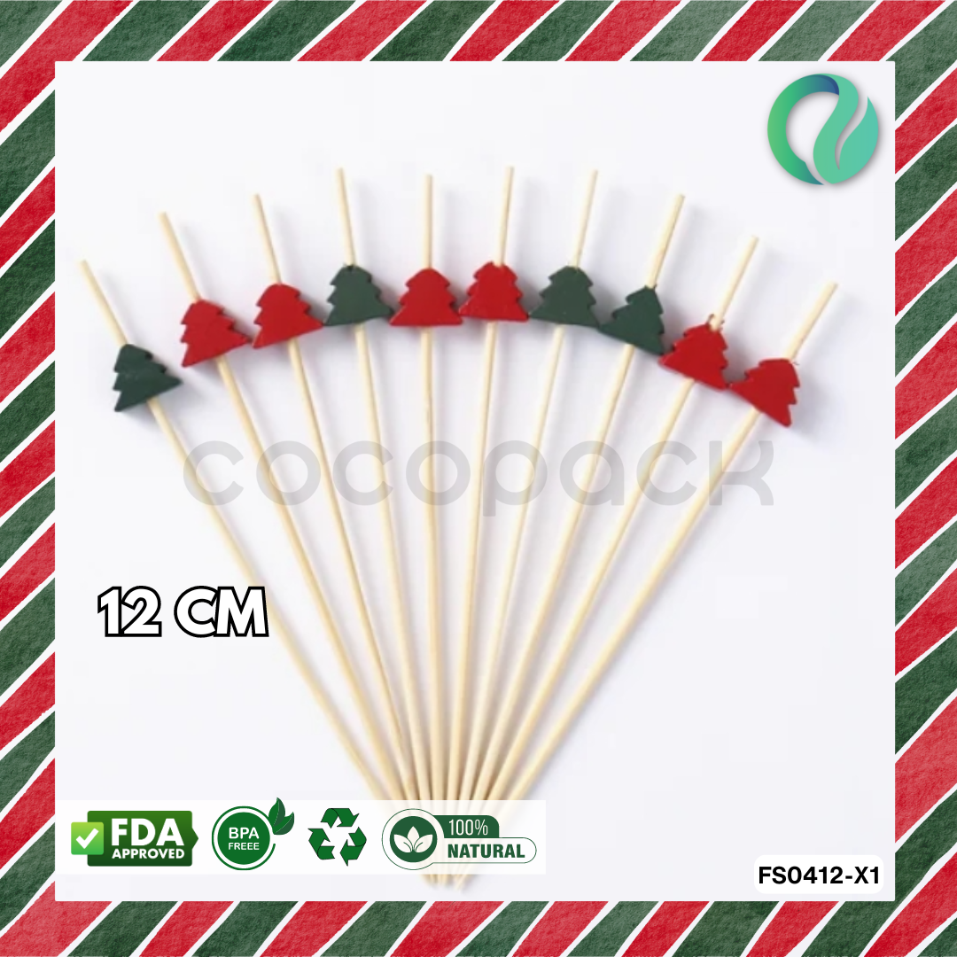 Decorative Christmas Bamboo Picks 12cm - Gambar 10