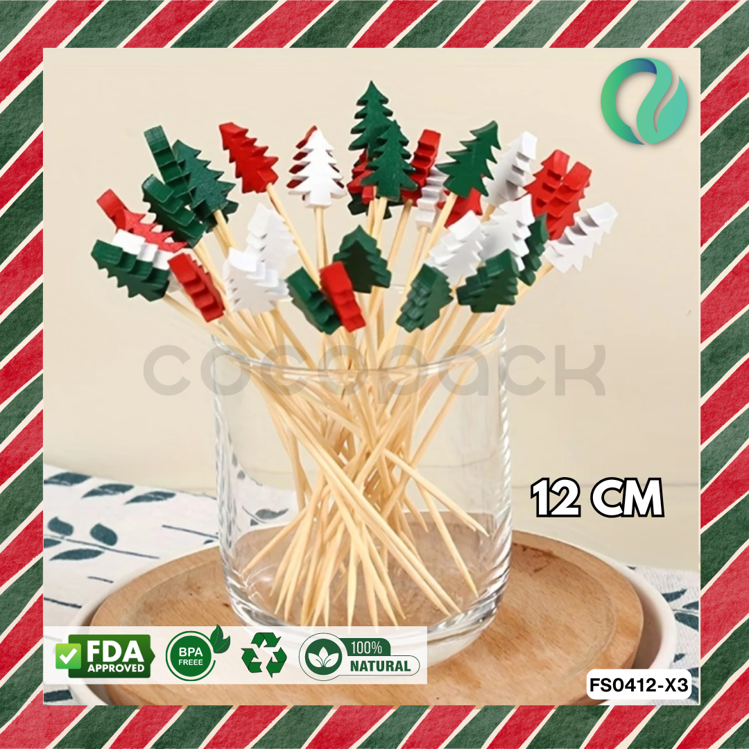 Decorative Christmas Bamboo Picks 12cm - Gambar 11