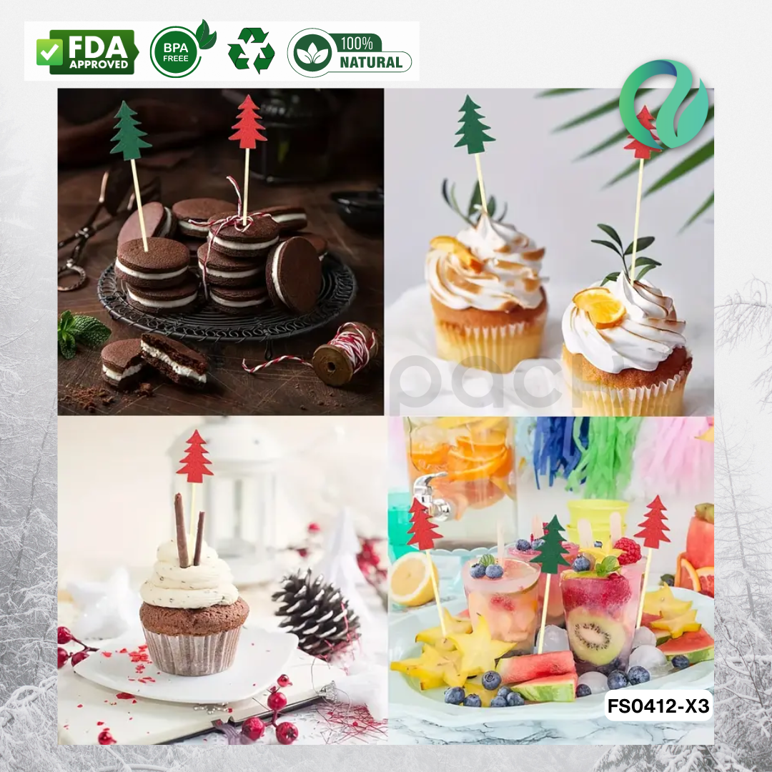 Decorative Christmas Bamboo Picks 12cm - Gambar 15