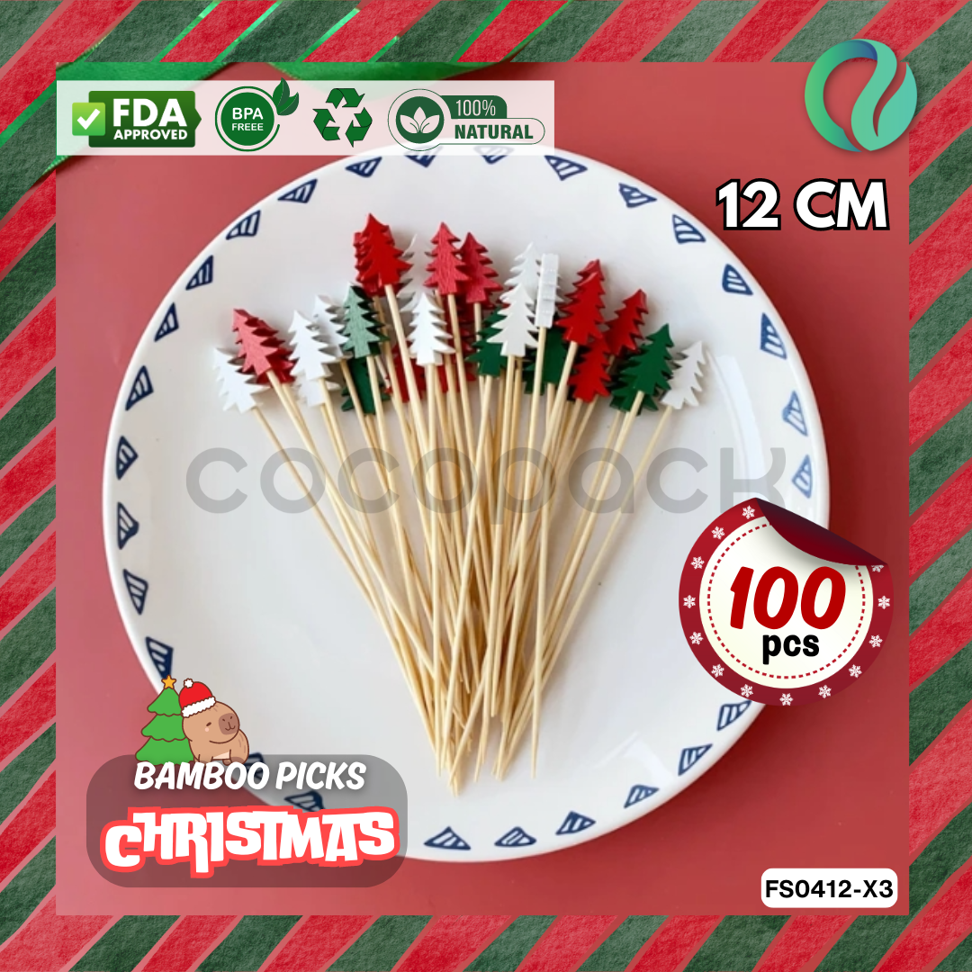 Decorative Christmas Bamboo Picks 12cm - Gambar 16