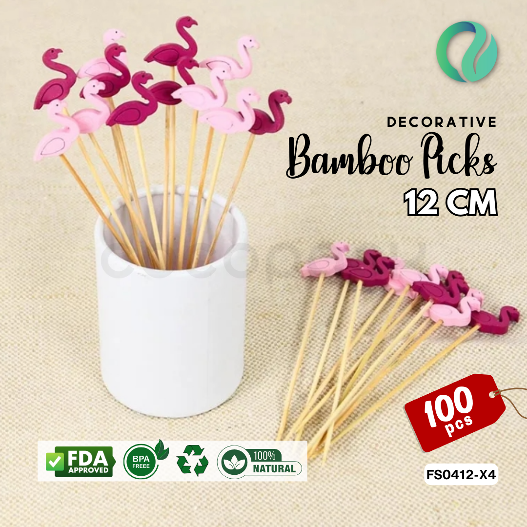 Decorative Hawaii Aloha Bamboo Picks 12cm - Gambar 35