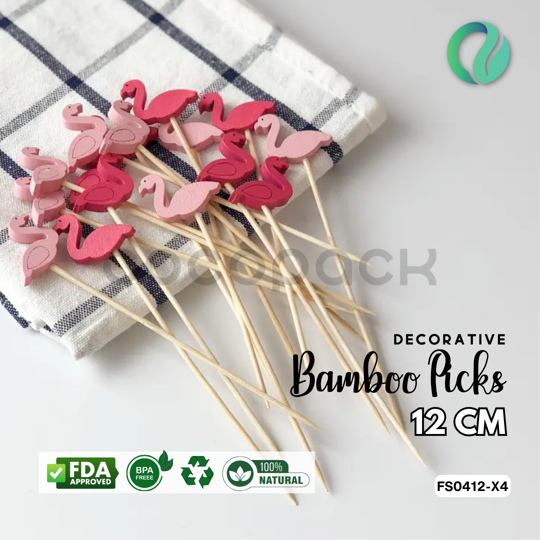Decorative Hawaii Aloha Bamboo Picks 12cm - Gambar 37