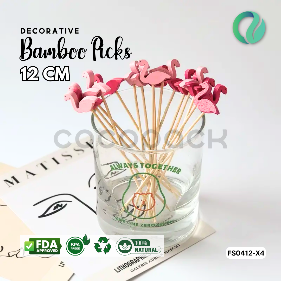 Decorative Hawaii Aloha Bamboo Picks 12cm - Gambar 40