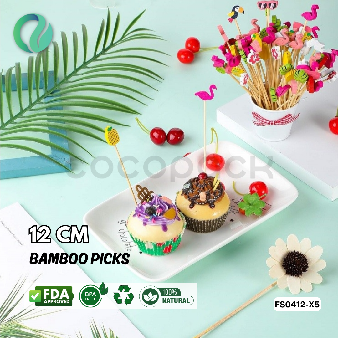 Decorative Hawaii Aloha Bamboo Picks 12cm - Gambar 55