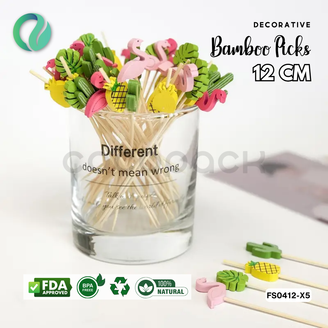 Decorative Hawaii Aloha Bamboo Picks 12cm - Gambar 56