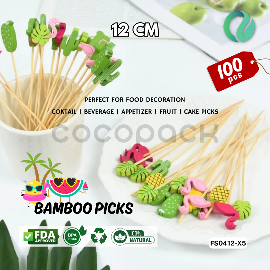 Decorative Hawaii Aloha Bamboo Picks 12cm - Gambar 48