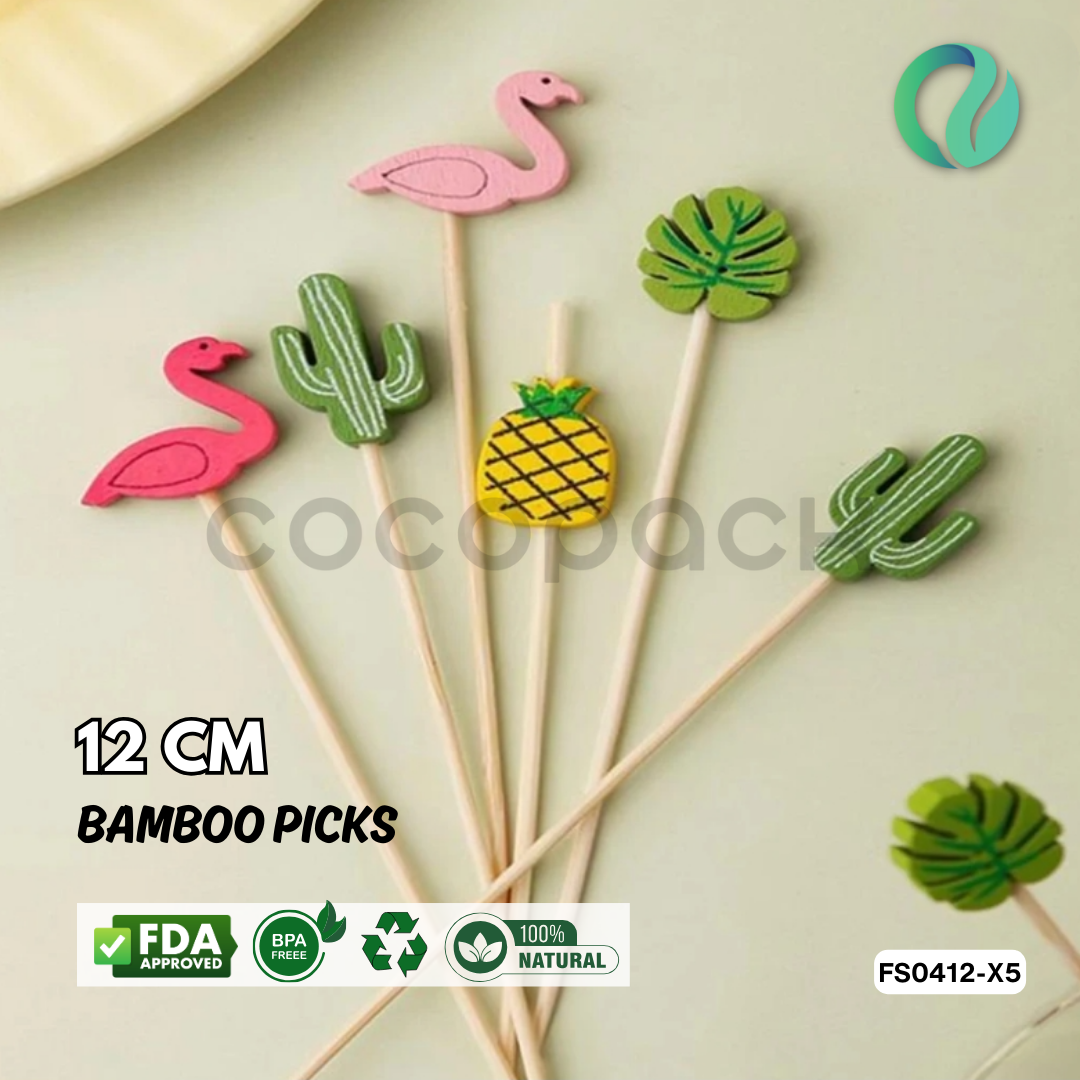 Decorative Hawaii Aloha Bamboo Picks 12cm - Gambar 50