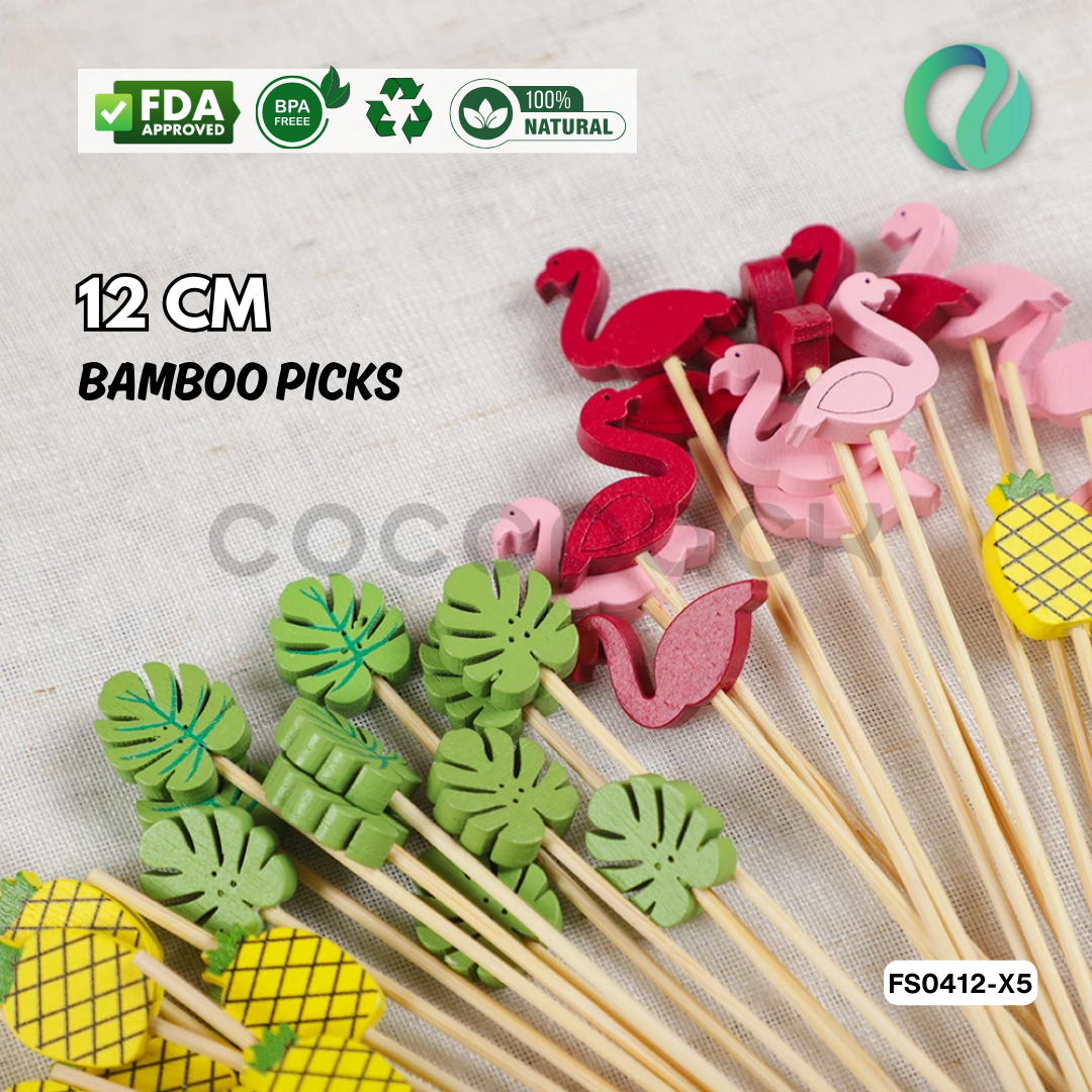 Decorative Hawaii Aloha Bamboo Picks 12cm - Gambar 51