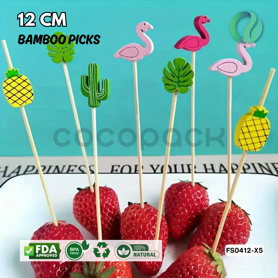 Decorative Hawaii Aloha Bamboo Picks 12cm - Gambar 52