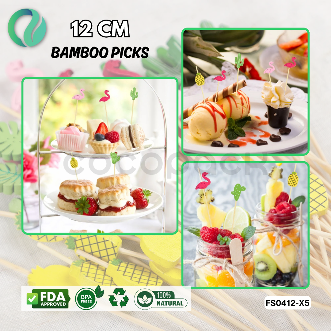 Decorative Hawaii Aloha Bamboo Picks 12cm - Gambar 53