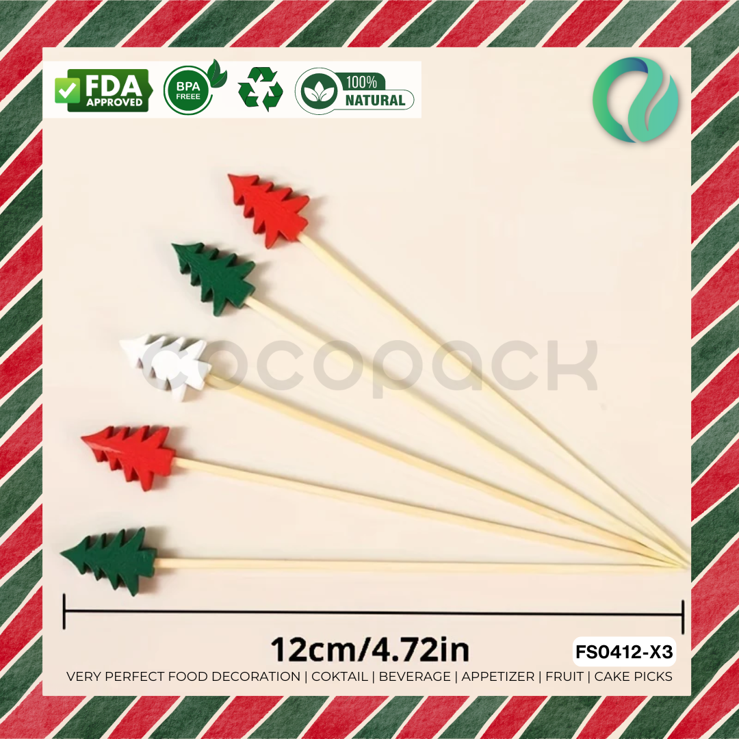 Decorative Christmas Bamboo Picks 12cm - Gambar 17