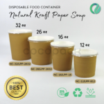 Natural Brown Kraft Paper Soup + PP LID