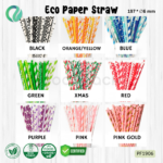 Decorative Color Eco Paper Straw - Flat Mouth 197*6mm